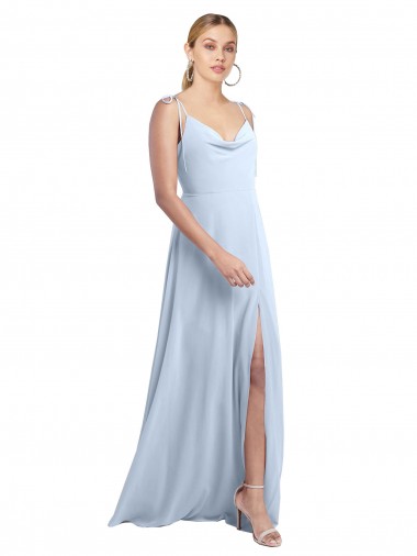 Chiffon V-Back Long Spaghetti Straps A-Line Bridesmaid Dress / Evening Gowns Plymouth