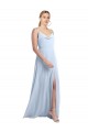 Chiffon V-Back Long Spaghetti Straps A-Line Bridesmaid Dress / Evening Gowns Plymouth