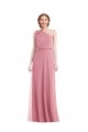 Soft Chiffon Long One Shoulder Skin Pink A-Line Semi Formal Evening Dress / Bridesmaid Dress Plymouth