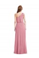 Soft Chiffon Long One Shoulder Skin Pink A-Line Semi Formal Evening Dress / Bridesmaid Dress Plymouth