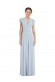 Soft Chiffon V-Back Long Bateau Neck A-Line Formal Evening Gown / Bridesmaid Dress Plymouth