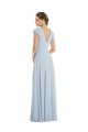 Soft Chiffon V-Back Long Bateau Neck A-Line Formal Evening Gown / Bridesmaid Dress Plymouth