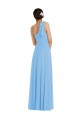 Soft Chiffon Long One Shoulder Periwinkle Trumpet Semi Formal Evening Dress / Bridesmaid Dress Plymouth