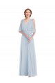 Soft Chiffon Long V-Neck A-Line Evening Gown / Bridesmaid Dress Plymouth