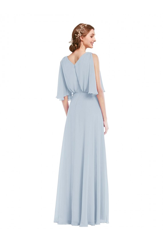 Soft Chiffon Long V-Neck A-Line Evening Gown / Bridesmaid Dress Plymouth