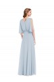 Soft Chiffon Long V-Neck A-Line Evening Gown / Bridesmaid Dress Plymouth