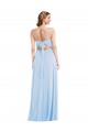Soft Chiffon Long Spaghetti Straps Light Sky Blue A-Line Formal Evening Gown / Bridesmaid Dress Plymouth