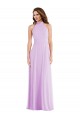 Soft Chiffon Low Back Long Halter Neck A-Line Semi Formal Evening Dress / Bridesmaid Dress Plymouth