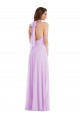 Soft Chiffon Low Back Long Halter Neck A-Line Semi Formal Evening Dress / Bridesmaid Dress Plymouth