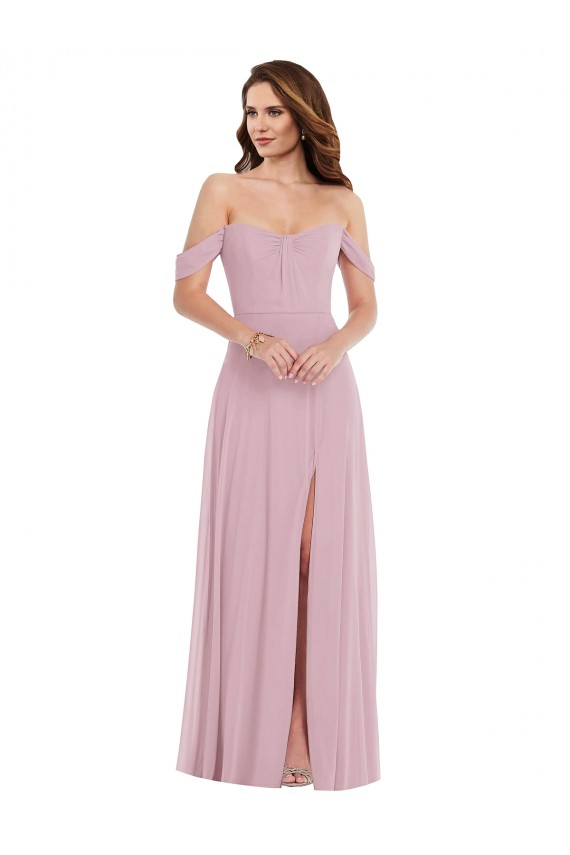 Soft Chiffon Long Sweetheart A-Line Black Tie Evening Gown / Bridesmaid Dress Plymouth