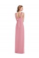 Soft Chiffon Open Back Long Halter Neck Skin Pink A-Line Semi Formal Evening Dress / Bridesmaid Dress Plymouth