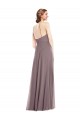 Soft Chiffon Low Back Long Halter Neck A-Line Formal Evening Gown / Bridesmaid Dress Plymouth