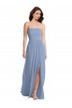 Soft Chiffon Long Strapless A-Line Semi Formal Evening Dress / Bridesmaid Dress Plymouth