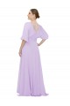 Lxue Chiffon Low Back Long V-Neck A-Line Bridesmaid Dress Plymouth