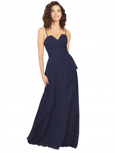 Chiffon Low Back Long V-Neck A-Line Bridesmaid Dress / Formal Dress Plymouth
