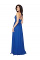 Soft Chiffon Criss Cross Back Long V-Neck Royal Blue A-Line Evening Dress / Bridesmaid Dress Plymouth