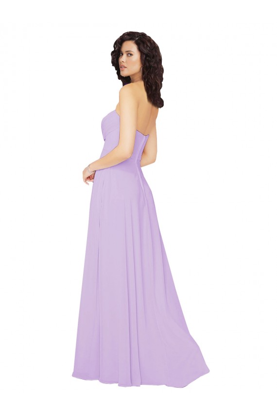 Chiffon Low Back Long Sweetheart Lilac A-Line Bridesmaid Dress / Evening Dress Plymouth