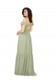 Soft Chiffon Keyhole Back Long V-Neck Saffron A-Line Bridesmaid Dress Plymouth