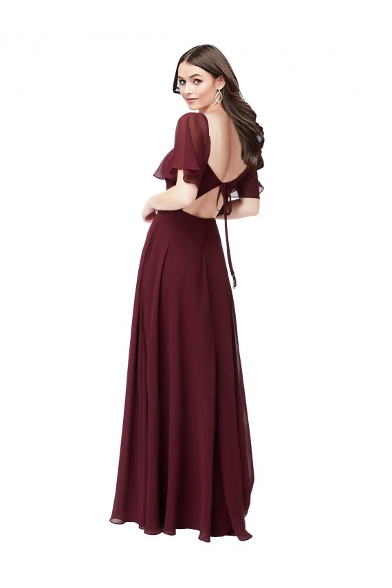 Soft Chiffon Keyhole Back Long Sweetheart A-Line Formal Dress / Bridesmaid Dress Plymouth