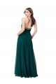 Chiffon Criss Cross Back Long V-Neck A-Line Wedding Party Dress Plymouth