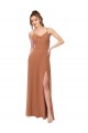 Soft Chiffon Low Back Long Cowl Neck A-Line Bridesmaid Dress Plymouth