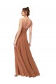 Soft Chiffon Low Back Long Cowl Neck A-Line Bridesmaid Dress Plymouth