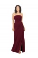 Soft Chiffon Long Strapless Burgundy Sheath Bridesmaid Dress Plymouth