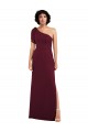 Soft Chiffon Long One Shoulder Burgundy A-Line Formal Evening Gown / Bridesmaid Dress Plymouth
