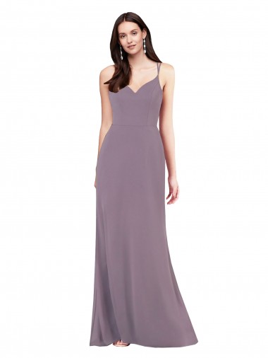 Soft Chiffon Criss Cross Open Back Long Sweetheart Column Formal Evening Gown / Bridesmaid Dress Plymouth