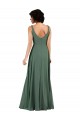 Soft Chiffon Low Back Long V-Neck Column Bridesmaid Dress Plymouth
