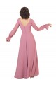 Soft Chiffon Long V-Neck Sea Glass A-Line Formal Dress / Bridesmaid Dress Plymouth