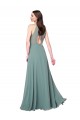 Chiffon Keyhole Back Long Halter Neck Dark Lavender A-Line Bridesmaid Dress / Evening Dress Plymouth