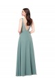 Soft Chiffon Low Back Long V-Neck Sheath Formal Evening Gown / Bridesmaid Dress Plymouth