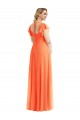Soft Chiffon Open Back Long Square Neck A-Line Semi Formal Evening Dress / Bridesmaid Dress Plymouth