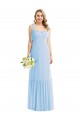 Soft Chiffon Long Spaghetti Straps Light Sky Blue A-Line Semi Formal Evening Dress / Bridesmaid Dress Plymouth