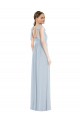 Soft Chiffon Low Back Long Spaghetti Straps Sea Glass A-Line Semi Formal Evening Dress / Bridesmaid Dress Plymouth