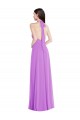 Soft Chiffon Backless Long Halter Neck A-Line Formal Evening Gown / Bridesmaid Dress Plymouth