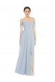 Soft Chiffon Long Off the Shoulder Sea Glass A-Line Semi Formal Evening Dress / Bridesmaid Dress Plymouth