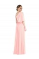 Soft Chiffon Long One Shoulder Pink A-Line Semi Formal Evening Dress / Bridesmaid Dress Plymouth
