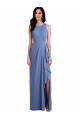 Soft Chiffon Keyhole Back Long Jewel Neck A-Line Bridesmaid Dress Plymouth