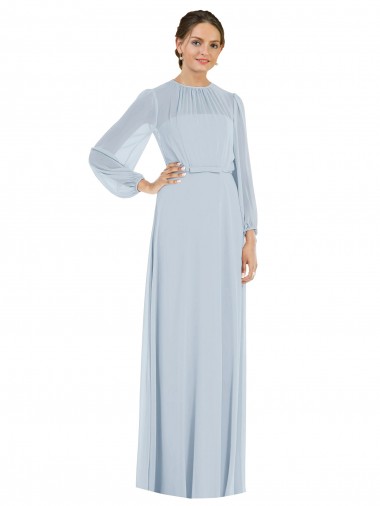 Soft Chiffon Keyhole Back Long Strapless A-Line Formal Evening Gown / Bridesmaid Dress Plymouth