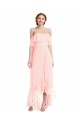 Soft Chiffon Long Off the Shoulder A-Line High Low Bridesmaid Dress Plymouth