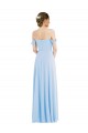 Soft Chiffon Long Off the Shoulder Light Sky Blue A-Line Formal Evening Gown / Bridesmaid Dress Plymouth
