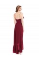 Soft Chiffon Low Back Long Spaghetti Straps A-Line High Low Evening Gown / Bridesmaid Dress Plymouth