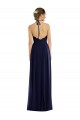 Soft Chiffon Open Back Long Halter Neck Dark Navy A-Line Semi Formal Evening Dress / Bridesmaid Dress Plymouth