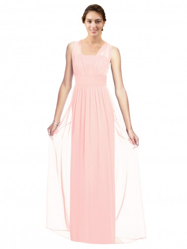 Luxe Chiffon Long V-Neck A-Line Bridesmaid Dress Plymouth
