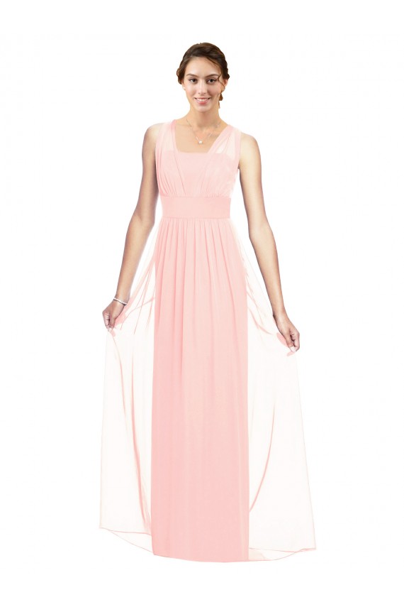 Luxe Chiffon Long V-Neck A-Line Bridesmaid Dress Plymouth