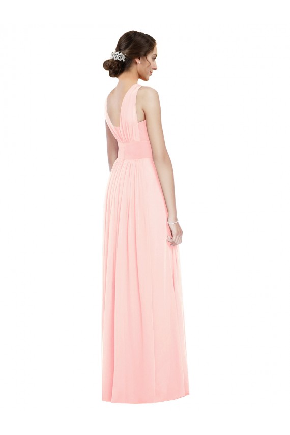 Luxe Chiffon Long V-Neck A-Line Bridesmaid Dress Plymouth