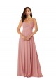 Lxue Chiffon V-Back Long V-Neck A-Line Bridesmaid Dress Plymouth