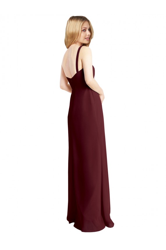 Soft Chiffon Low Back Long Square Neck A-Line Bridesmaid Dress Plymouth